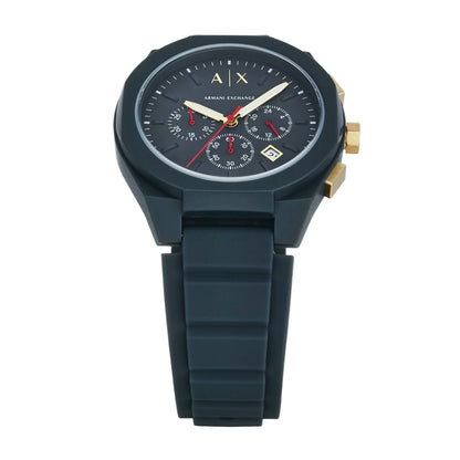 Armani Exchange Sync Blue Dial Chronograph Silicone Strap Men Watch AX4168