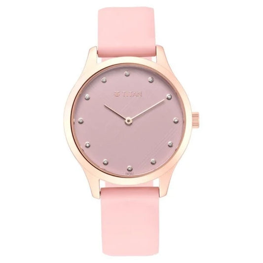 Titan Athleisure Pink Dial Analog Rubber Strap watch for Women NQ95125WP02