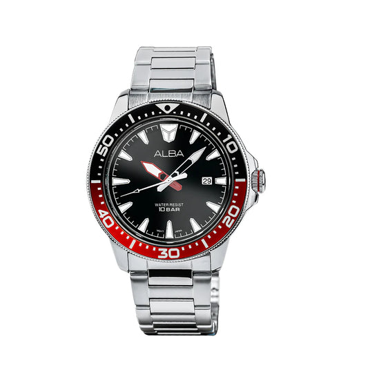 ALBA Black & Red Dial Quartz Men's Watch - AS9T99X1