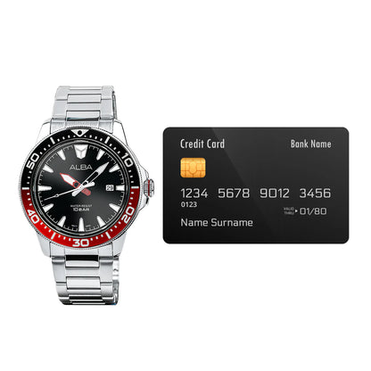ALBA Black & Red Dial Quartz Men's Watch - AS9T99X1
