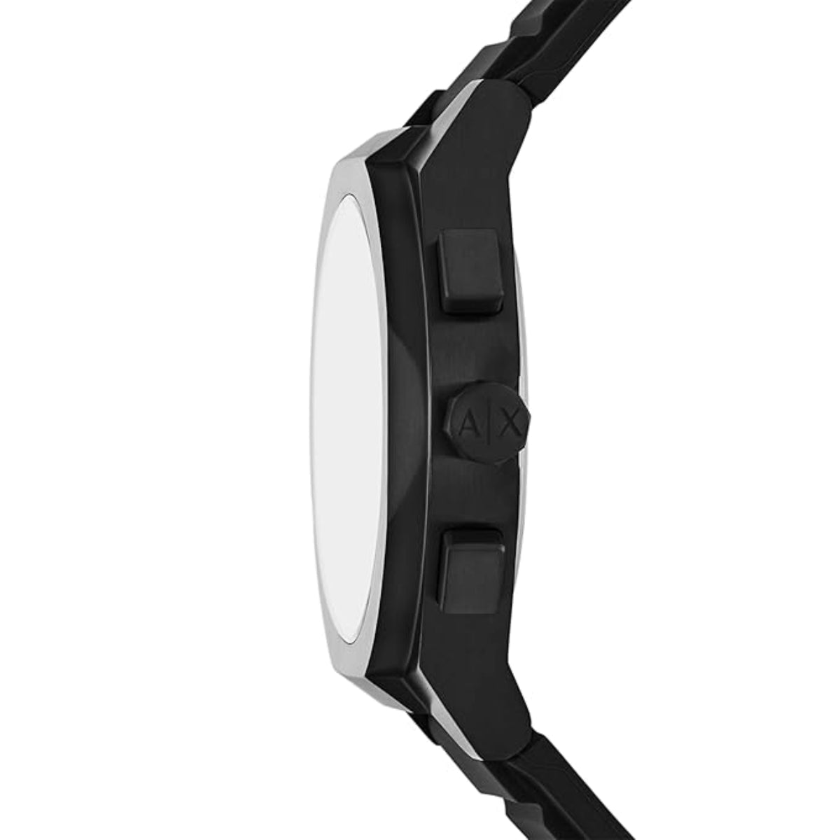 Black watch with brand logo on a white background