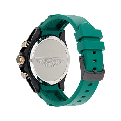 Teal watch with a visible brand logo on a white background
