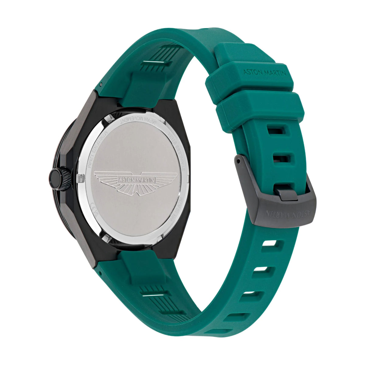 Teal watch with a visible brand logo on a white background