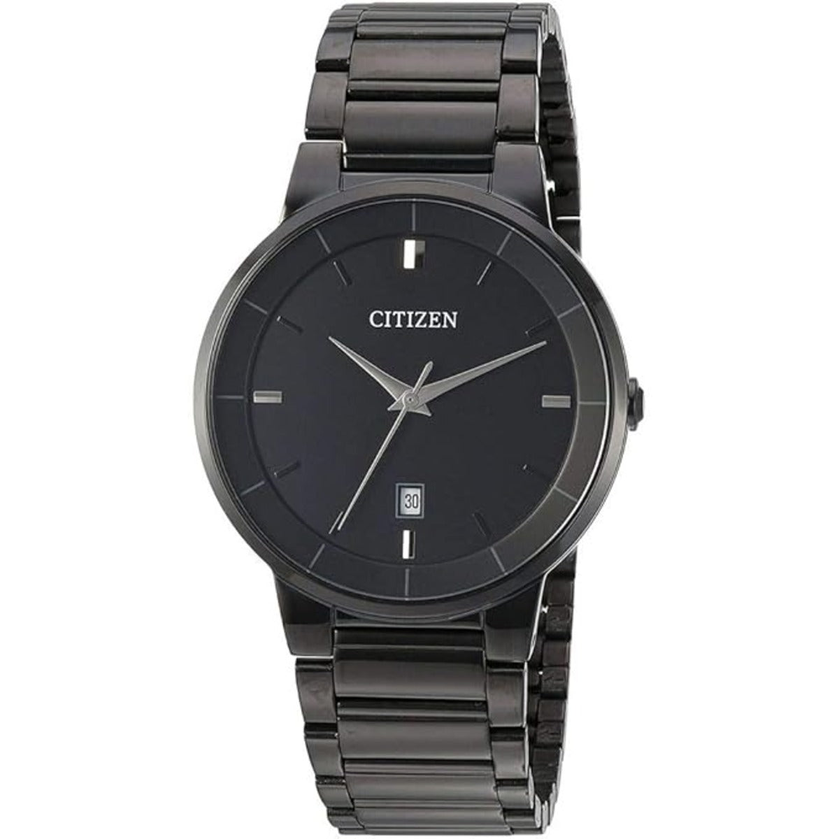 Black Citizen watch with a white background