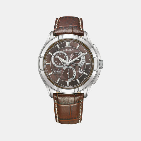 Citizen Eco-Drive Brown Dial With Leather Strap Chronograph Men Watch BL8160-07X - Buy Now at Sai Creations Watches