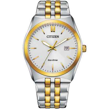 Two-tone silver and gold Citizen watch on a white background