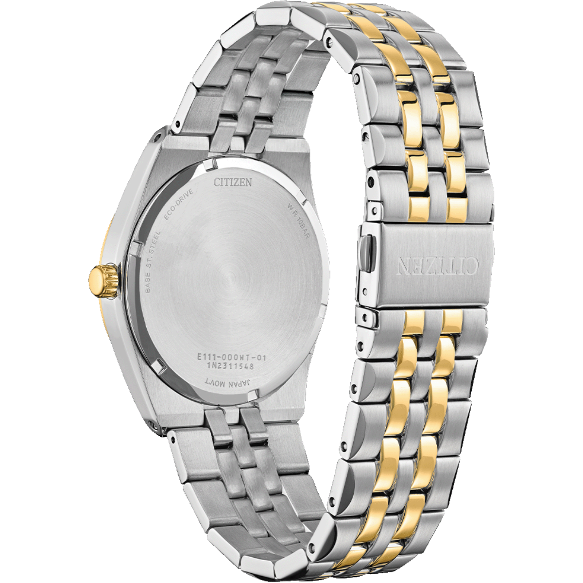 Two-tone silver and gold watch with Citizen branding on a white background