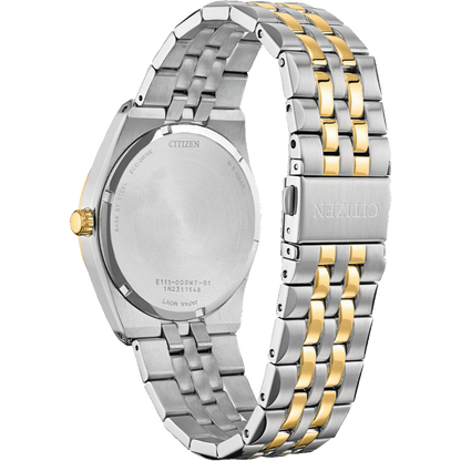 Two-tone silver and gold watch with Citizen branding on a white background