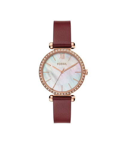 BQ3968 Fossil | Tillie Three-Hand Maroon Leather Watch - Buy Now at Sai Creations Watches