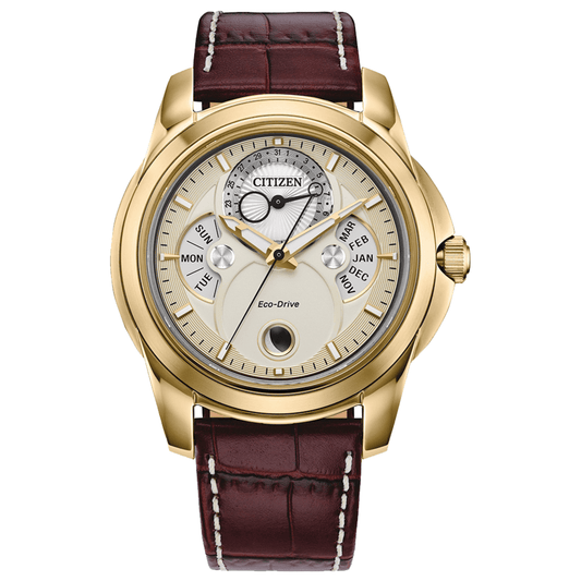 Citizen Eco-Drive Calendrier Moonphase Champagne Dial Men's Watch - BU0082-06P