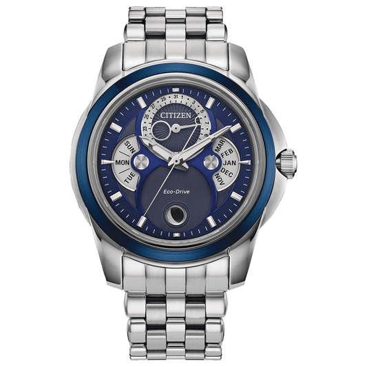 Citizen Eco-Drive Calendrier Moonphase Blue Dial Men's Watch - BU0088-51H