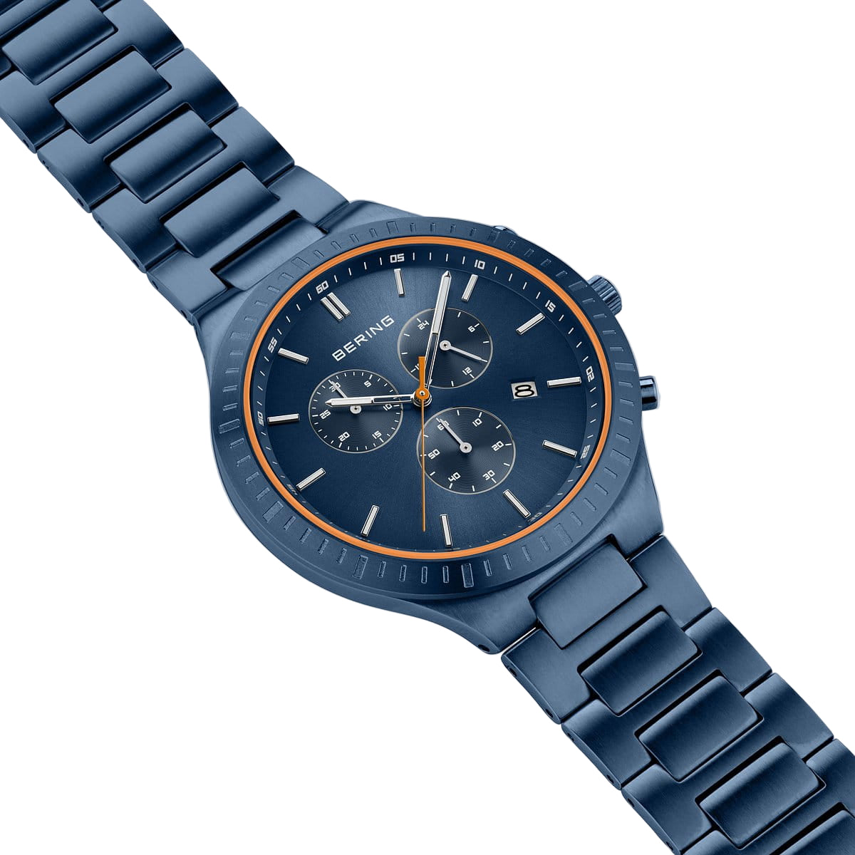 Bering Quartz Blue Dial Analog Chronograph Watch For Men 11743-797
