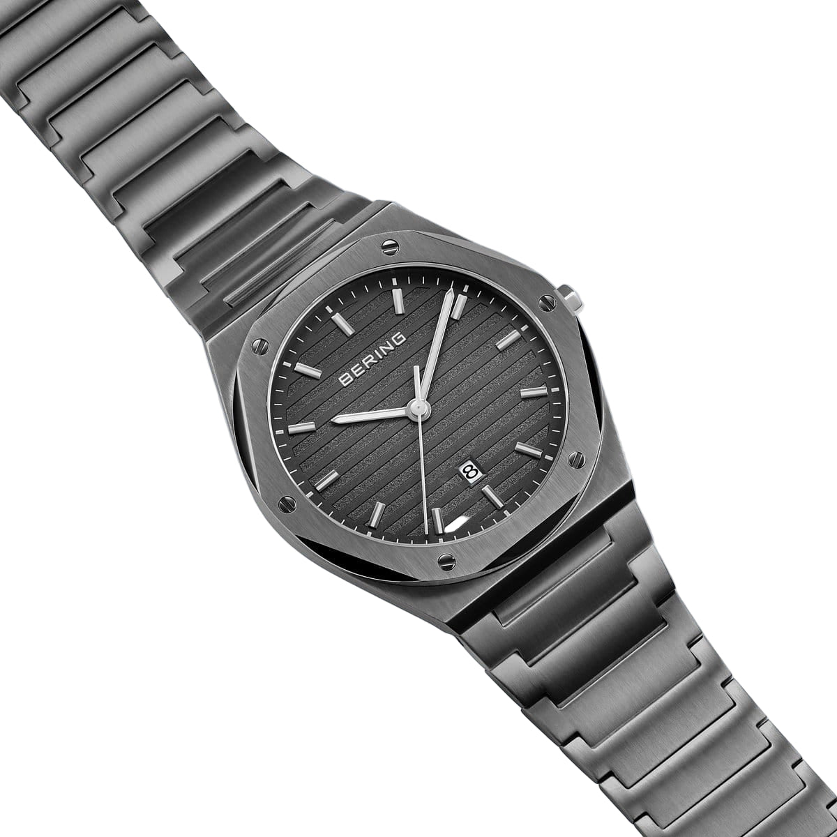 Bering Classic Grey Round Dial Analog Watch For Men 19742-777