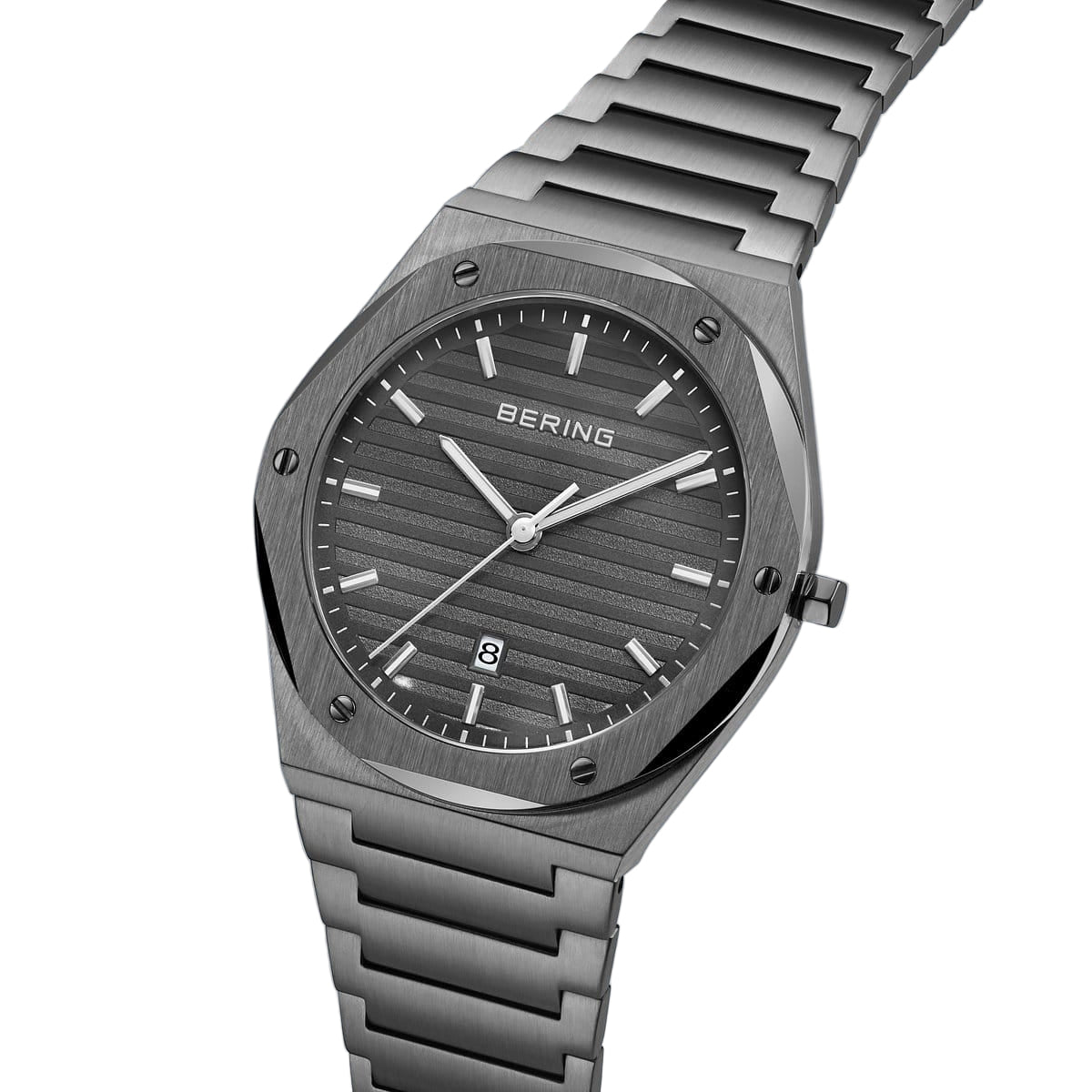 Bering Classic Grey Round Dial Analog Watch For Men 19742-777