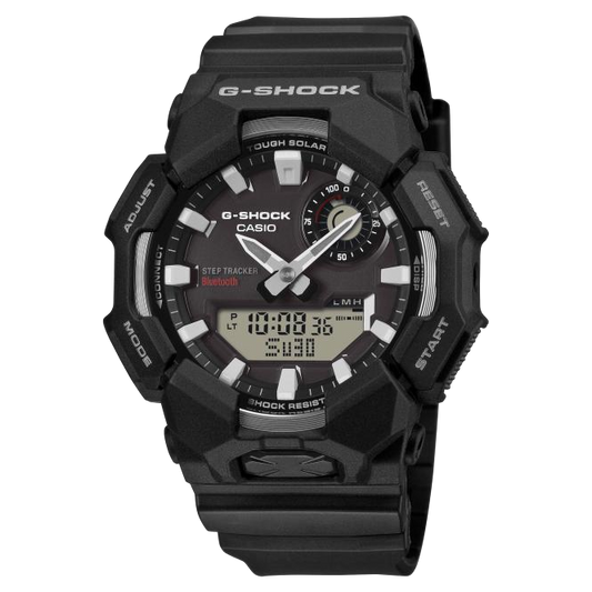 Black G-Shock Casio watch on a white background