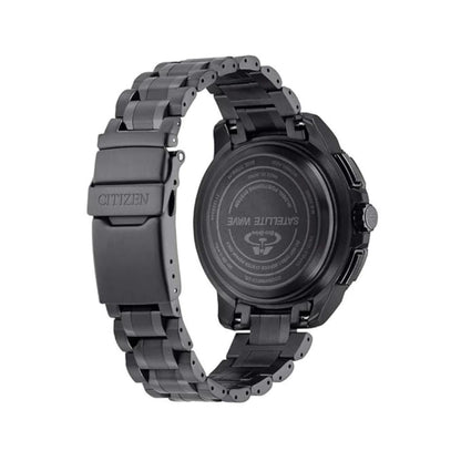 Black Citizen smartwatch with metal band on a white background