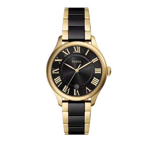 Fossil Gilmore Three-Hand With Date Black Dial Ceramic Women Watch CE1132