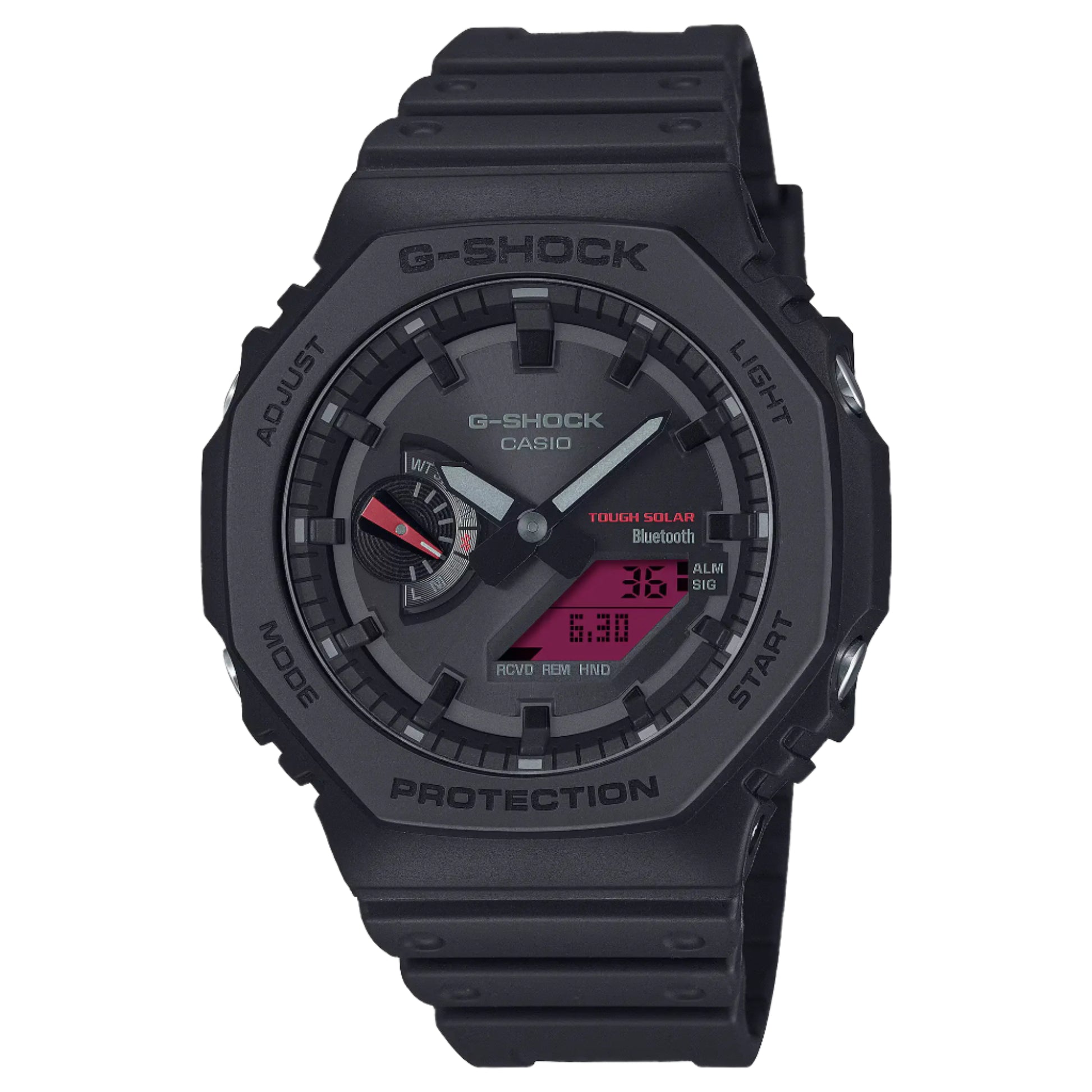 Black G-Shock Casio watch on a white background