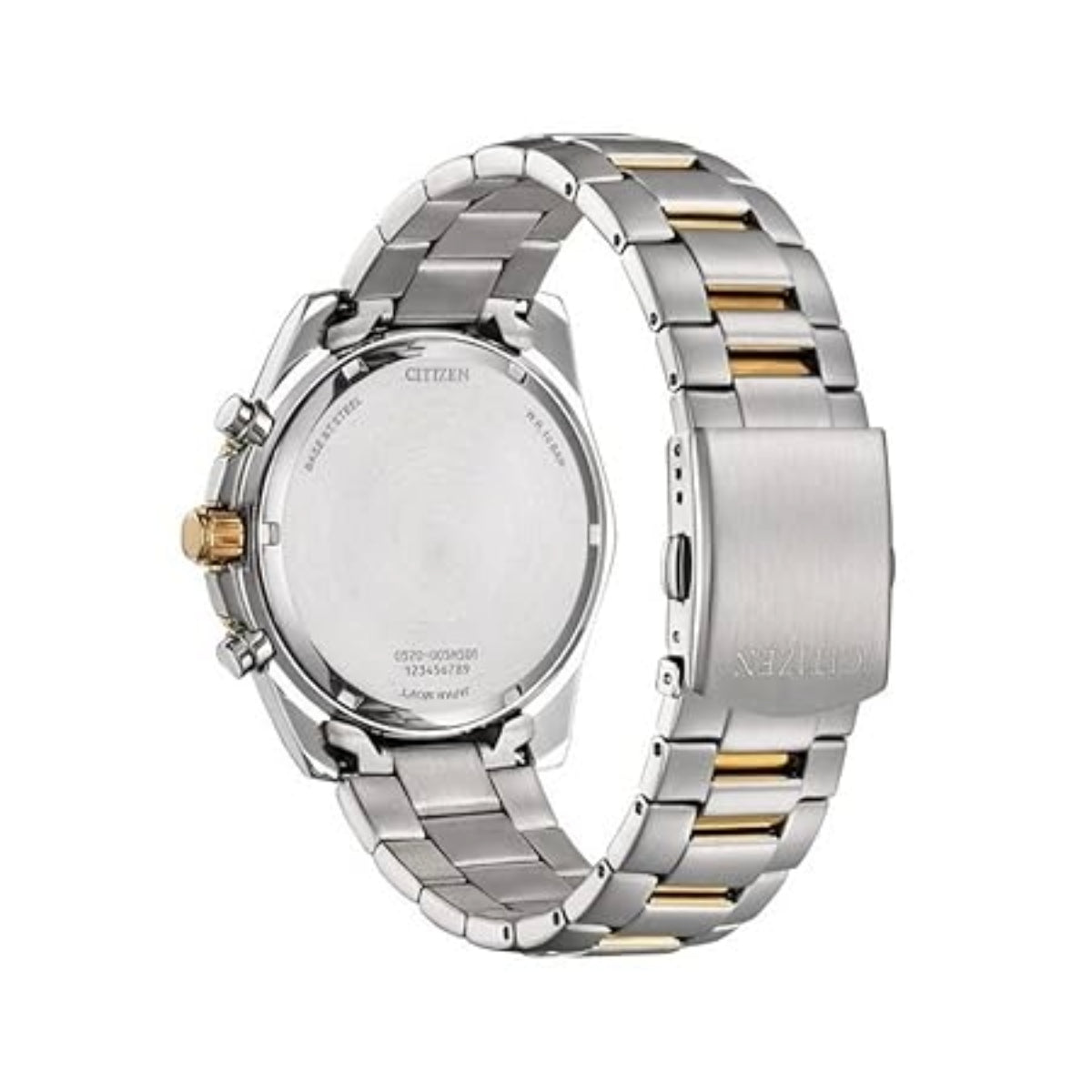Silver and gold watch with Citizen branding on a white background