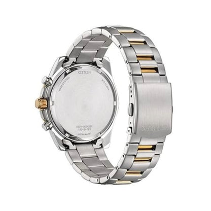 Silver and gold watch with Citizen branding on a white background