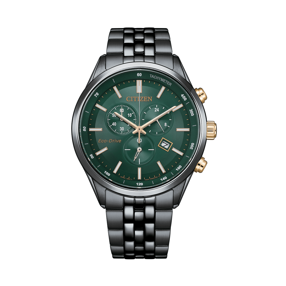 Citizen Eco-Drive Quartz Green Dial Chronograph Men's Watch AT2576-50X