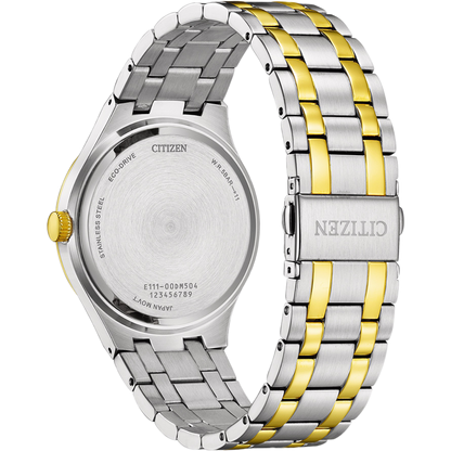 Two-tone silver and gold Citizen watch on a white background