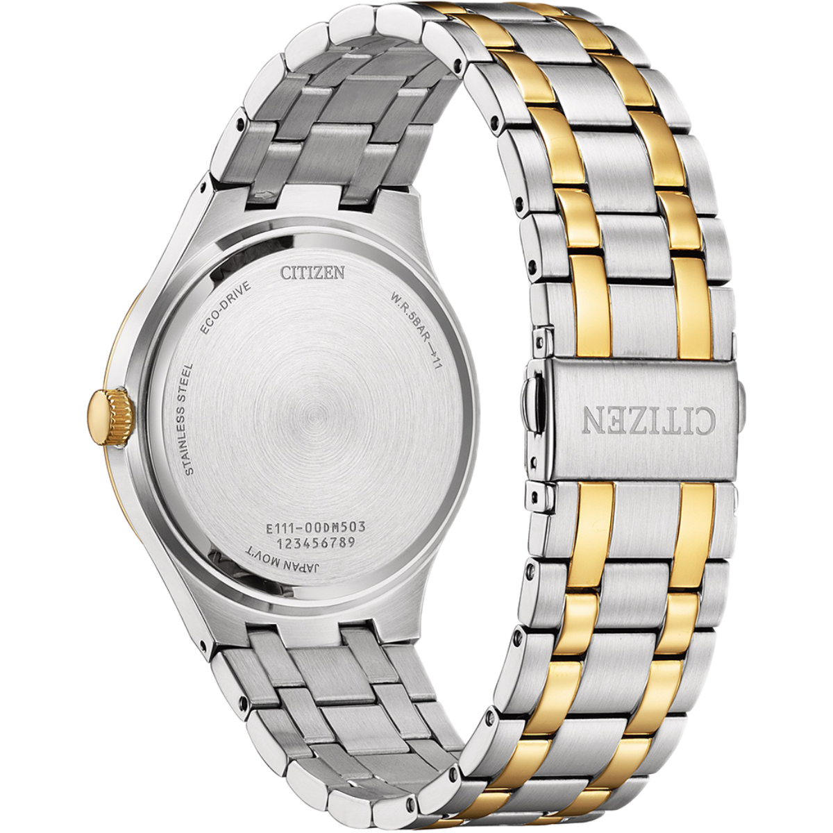 Two-tone silver and gold Citizen watch on a white background