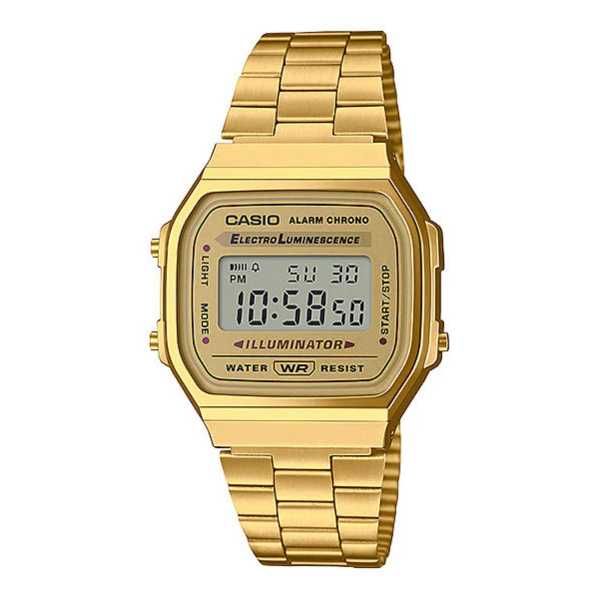 Casio Vintage A168WG-9W Gold Dial Digital Unisex Watch D169