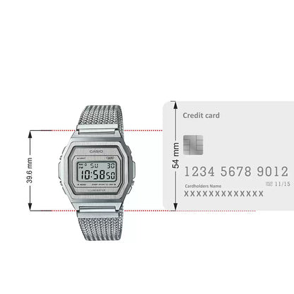 Casio VINTAGE COLLECTION A1000MA-7DF - D278 Silver European Vintage Unisex Watch