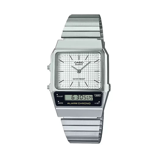 Casio VINTAGE COLLECTION AQ-800E-7ADF - D281 Silver Vintage Combination Watch