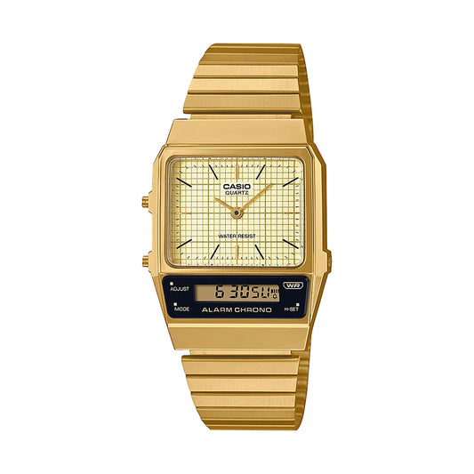 Casio VINTAGE COLLECTION AQ-800EG-9ADF - D282 Gold Vintage Combination Watch