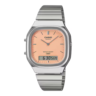 Casio Vintage AQ-240E-4A Orange Dial Analog Digital with Dual Time D430