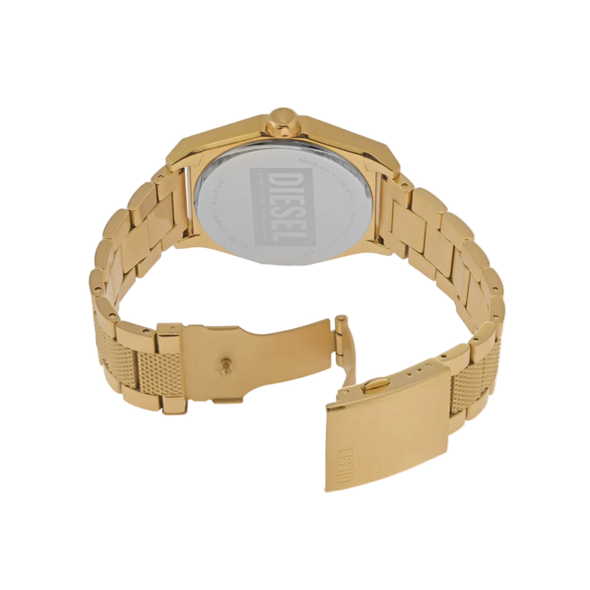Diesel Scraper Quartz Gold Dial Analog Stainless Steel Men Watch DZ2173