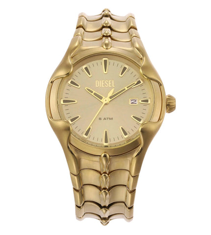 DZ2186 DIESEL | Vert Round 44mm Gold Dial Analog Watch (Men) - Buy Now at Sai Creations Watches