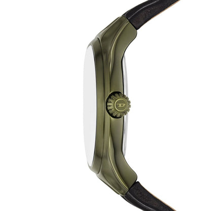 Diesel Streamline Green Dial Analog Leather Strap Men Watch DZ2218