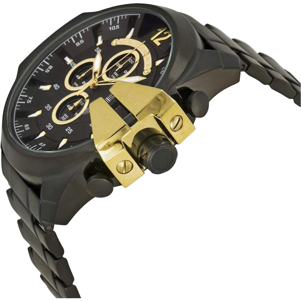 Diesel Mega Chief Quartz Black Dial Analog Chronograph Men's Watch DZ4338