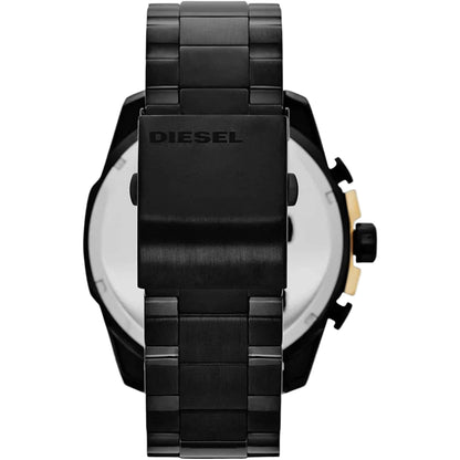 Diesel Mega Chief Quartz Black Dial Analog Chronograph Men's Watch DZ4338