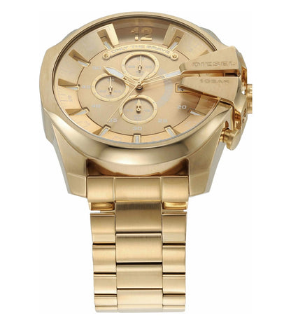 DZ4360 DIESEL | Mega Chief Chrono Gold Dial Watch (Men)