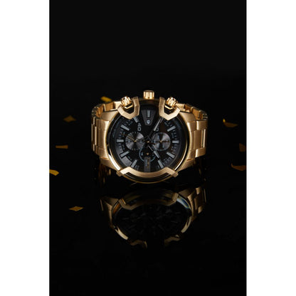 Diesel Mega Griffed Quartz Black Dial Chronograph Analog Watch For Men DZ4522