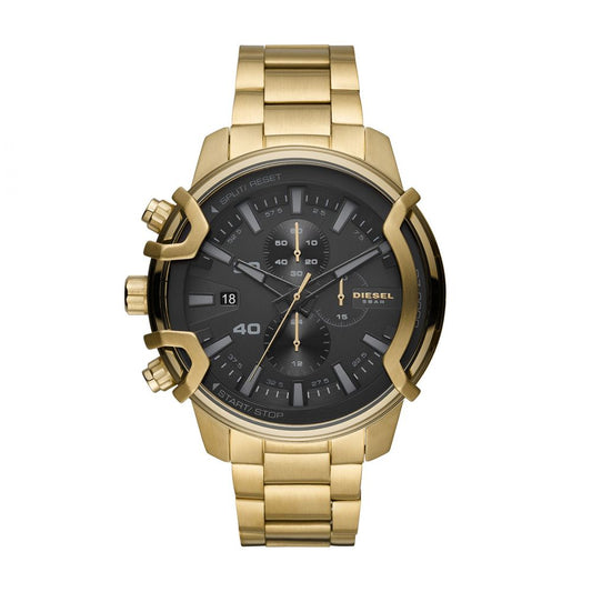 Diesel Mega Griffed Quartz Black Dial Chronograph Analog Watch For Men DZ4522