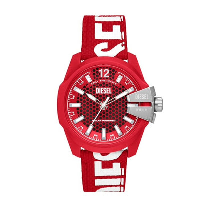Diesel Baby Chief Quartz Solar Red Dial Analog Watch for Men DZ4619