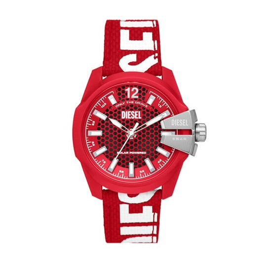 Diesel Baby Chief Quartz Solar Red Dial Analog Watch for Men DZ4619