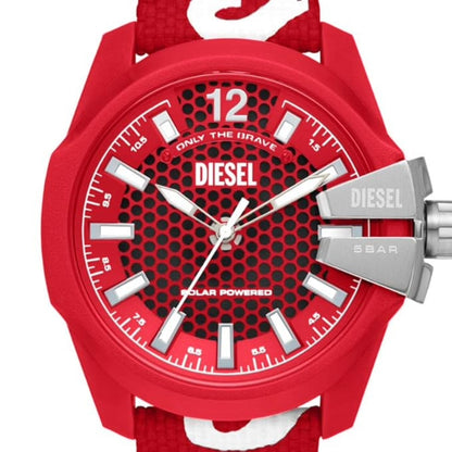 Diesel Baby Chief Quartz Solar Red Dial Analog Watch for Men DZ4619