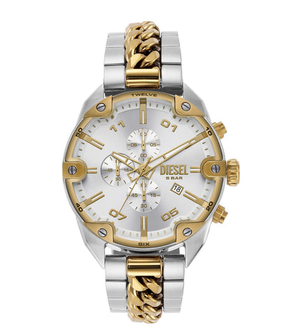 DZ4629 DIESEL | Silver Dial Spiked Chronograph Watch for Men - Buy Now at Sai Creations Watches