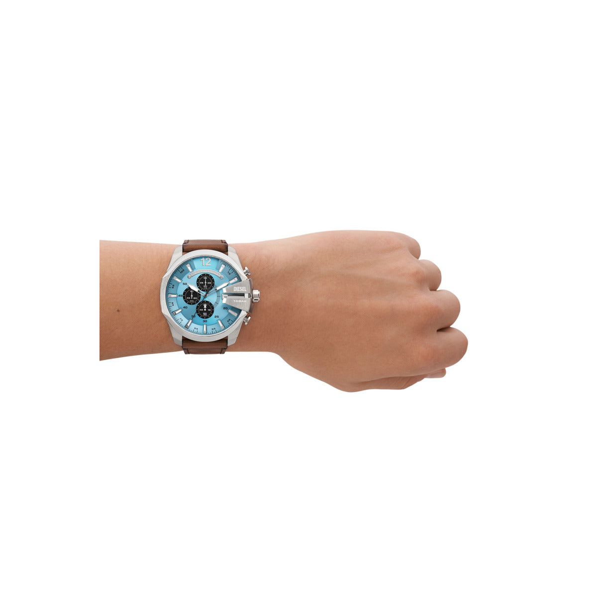 Diesel Mega Chief Blue Round Dial Chronograph Analog Men Watch DZ4657