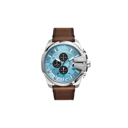 Diesel Mega Chief Blue Round Dial Chronograph Analog Men Watch DZ4657