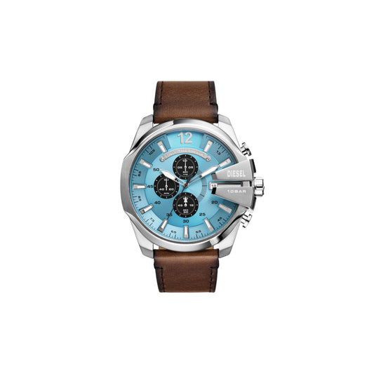 Diesel Mega Chief Blue Round Dial Chronograph Analog Men Watch DZ4657