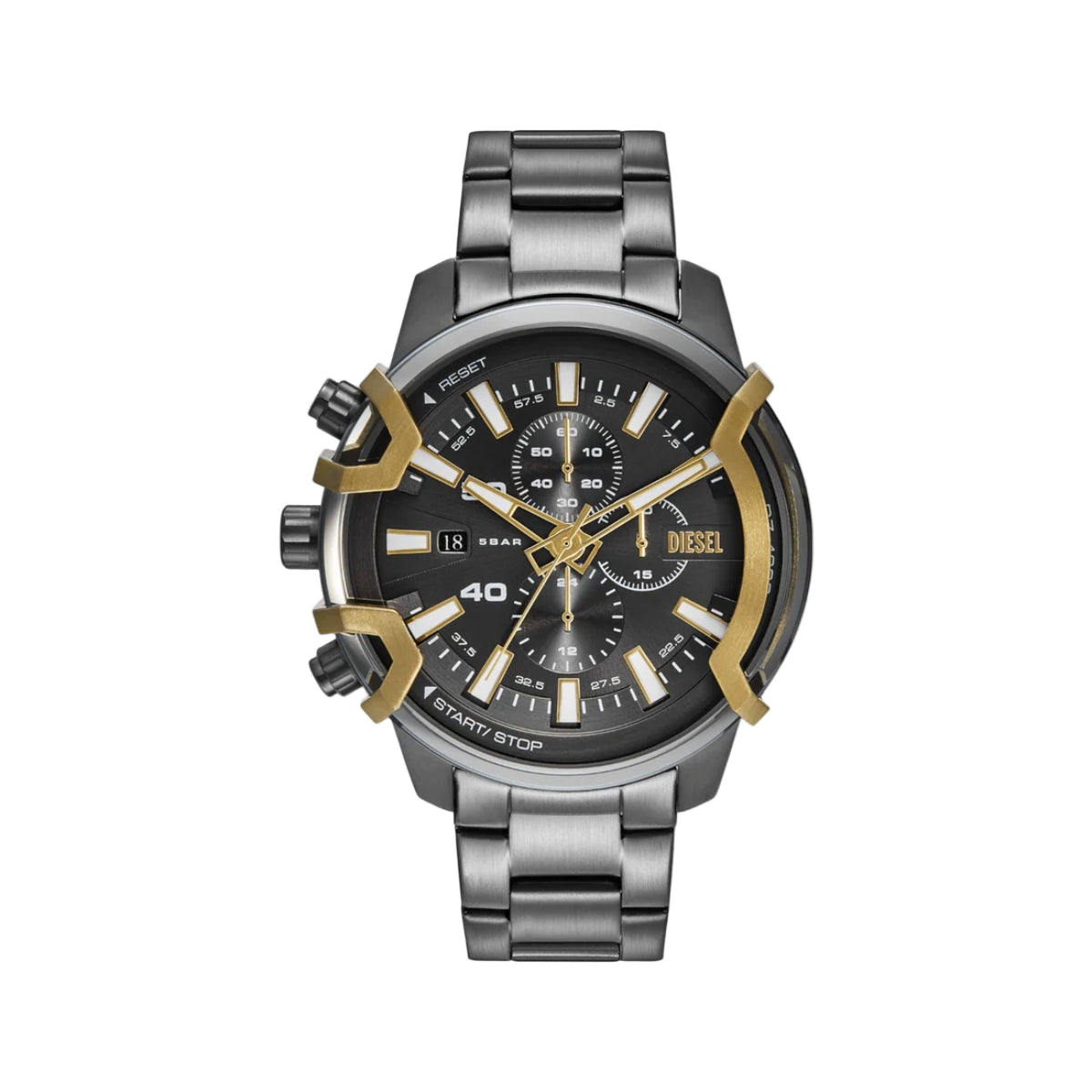 Diesel Griffed Quartz Grey Dial Chronograph Stainless Steel Men Watch DZ4668