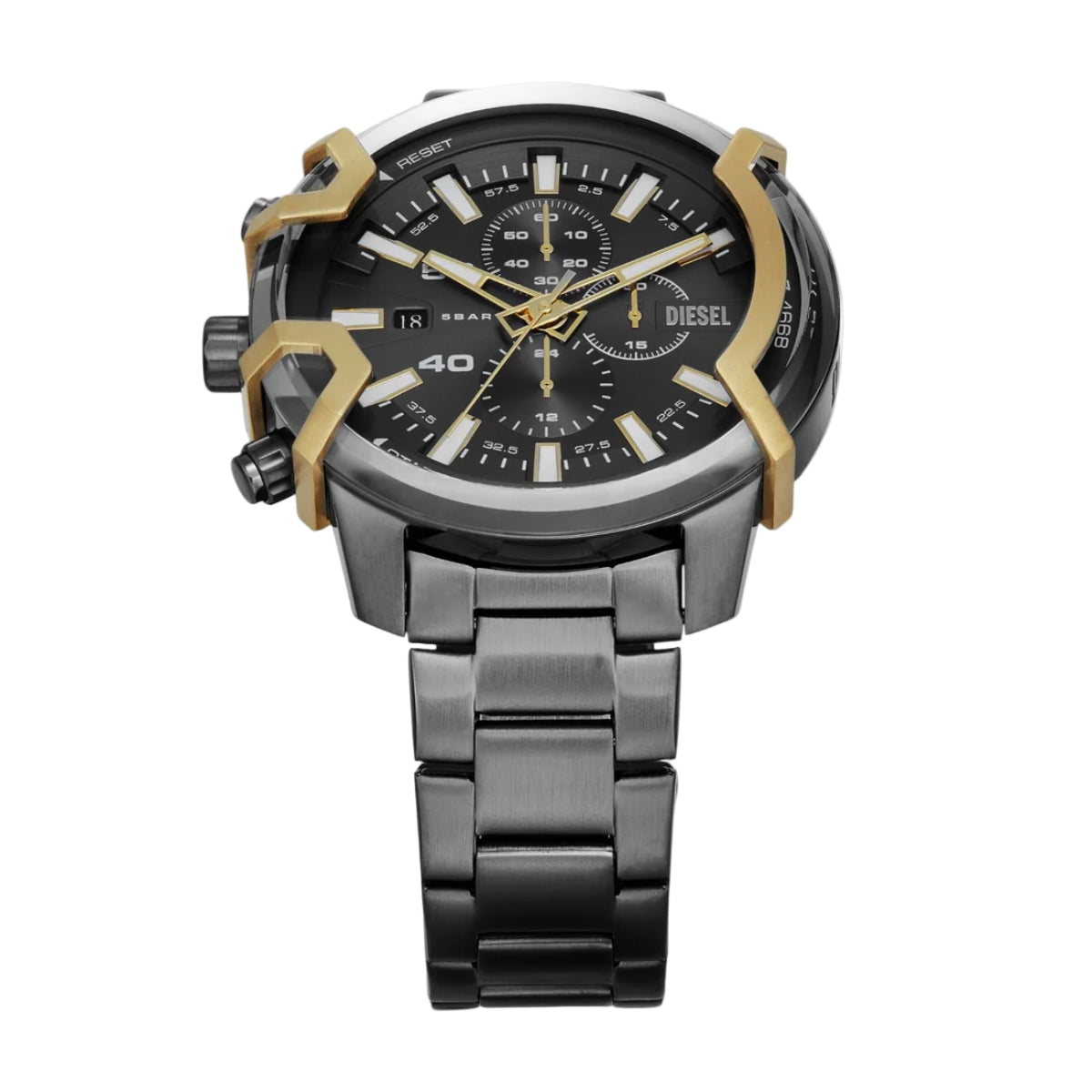 Diesel Griffed Quartz Grey Dial Chronograph Stainless Steel Men Watch DZ4668