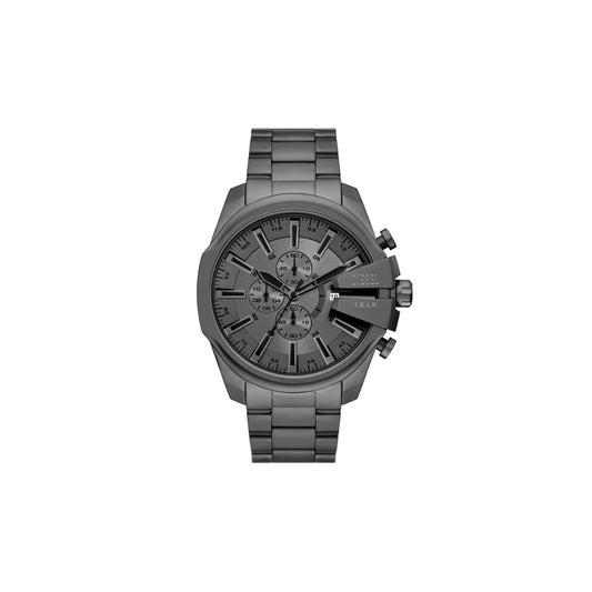 Diesel Mega Chief Slim Gray Dial Chronograph Stainless Steel Men Watch DZ4676